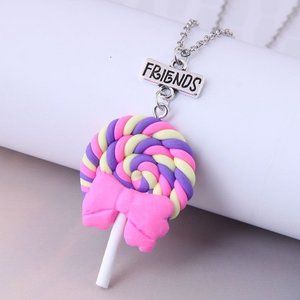 Pink and Purple Lollipop Key Chain